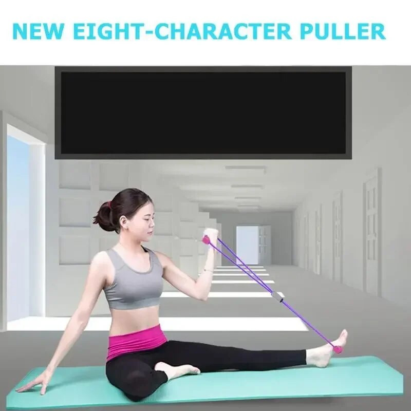 Gimnastikos salė 8 žodžių elastinė juosta krūtinės lavinimo guma prailginimo virvė Sportinė treniruotė Atsparumo juostos Fitneso įranga Jogos treniruotės