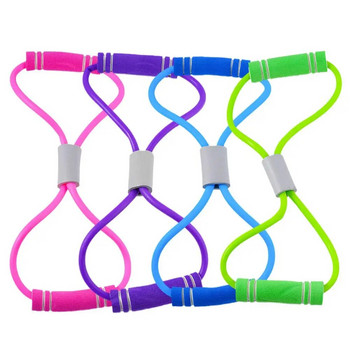 8 Word Fitness Yoga Elastic Band TPE Gum Resistance Rubber Bands Fitness Fitness Equipment Expander Workout Gym Exercise Train