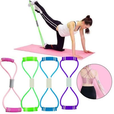 8 Word Fitness Yoga Bandă elastică TPE Rezistenta la gingii Benzi de cauciuc Fitness Fitness Equipment Expander Antrenament Sală de exercițiu Tren