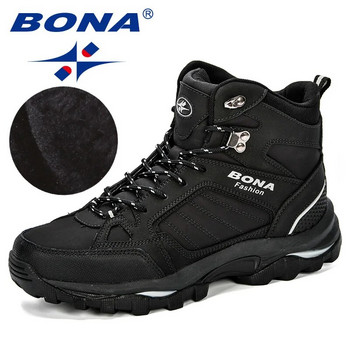 BONA 2023 New Designers Winter Suede ψηλές μπότες ανδρικές ζεστές βελούδινες μπότες χιονιού Man υψηλής ποιότητας αντιολισθητικές μπότες πεζοπορίας Mansculino