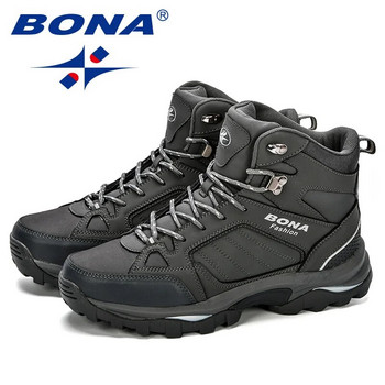 BONA 2023 New Designers Winter Suede ψηλές μπότες ανδρικές ζεστές βελούδινες μπότες χιονιού Man υψηλής ποιότητας αντιολισθητικές μπότες πεζοπορίας Mansculino