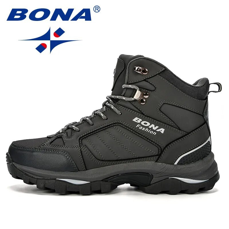 BONA 2023 Nove dizajnerske zimske visoke čizme od brušene kože Muške tople plišane čizme za snijeg Muške visokokvalitetne protuklizne planinarske čizme Mansculino