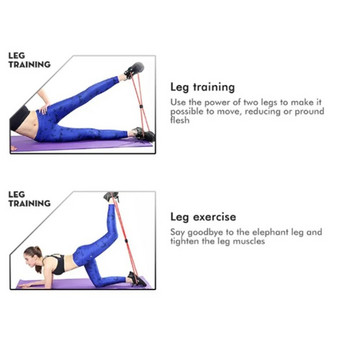 Γυμναστήριο Άσκηση Ελαστική Γιόγκα Αντίστασης Λαστιχένια Ζάντα Γιόγκα Gum Fitness Tension Band 8 Word Chest Expander Pulling Rope Workout Muscle