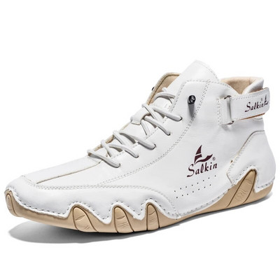 Μικροΐνες Δερμάτινα Casual Παπούτσια για Ανδρικά Χειροποίητα Παπούτσια Ανοιξιάτικα/Φθινοπωρινά Μποτάκια Μόδας Σχέδιο για υπαίθρια παπούτσια πεζοπορίας 8 χρώμα