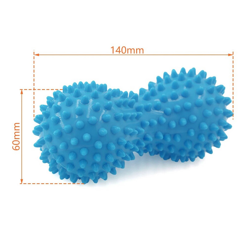 PVC žemės riešutų formos masažinis kamuolys, joga, kūno rengybos kamuolys, mažinantis įtampą pėdai, nugaros raumenims masažuojantis kamuoliukas Pilates gimnastikos kamuoliukas namų treniruoklių salė