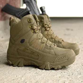 Ανδρικές μπότες Army Boots Ανδρικά στρατιωτικά Desert Αδιάβροχα Παπούτσια Ασφάλειας Εργασίας Υπαίθρια παπούτσια αναρρίχησης Παπούτσια πεζοπορίας Ankle Ανδρικές μπότες τακτικής