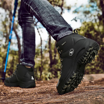 Горещи туристически обувки за 2023 г. Мъжки противоплъзгащи ботуши за открито Дамски туристически и трекинг обувки Мъжки ловни маратонки за катерене с връзки