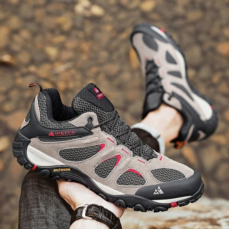 HIKEUP Nove neklizajuće muške cipele za planinarenje na otvorenom, otporne na prskanje, muške tenisice za penjanje, lov, planinske cipele