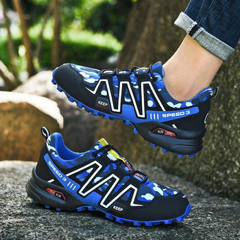 Туристически обувки за мъже Луксозни дизайнерски нехлъзгащи се водоустойчиви обувки за спорт на открито, висококачествени ежедневни маратонки Zapatos Hombre