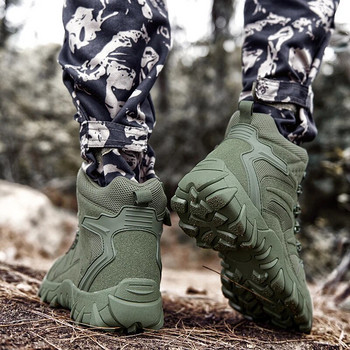 Военен Тактически ботуши Мъжки ботуши за глезена Бойни ботуши Мъжки външни противоплъзгащи военни обувки Леки работни защитни обувки Голям размер