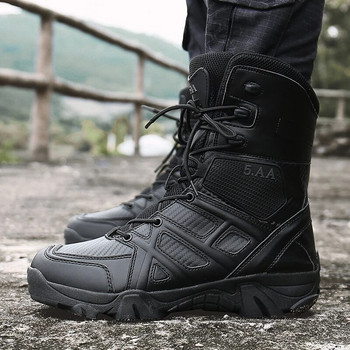 Военни ботуши Мъжки тактически армейски ботуши Мъжки със страничен цип 2023 Високи тактически ботуши Мъжки работни защитни обувки против приплъзване