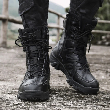 Στρατιωτικές μπότες Ανδρικές μπότες Tactical Army Ανδρικές μπότες με πλαϊνό φερμουάρ 2023 ψηλές μπότες Tactical Ανδρικά Αντιολισθητικά παπούτσια εργασίας
