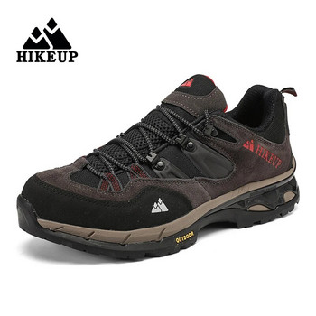HIKEUP Нови пристигащи кожени туристически обувки Устойчиви на износване Мъжки обувки за спорт на открито Мъжки обувки за катерене Трекинг Ловни маратонки