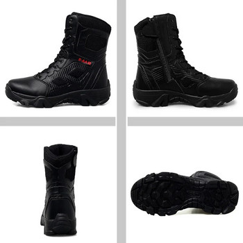 Тактически обувки Мъжки 2023 Военни ботуши Мъжки със страничен цип Дишащи бойни ботуши Мъжки черни армейски ботуши Големи размери Нови постъпления