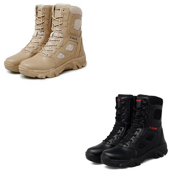 Tactical Shoes Ανδρικές Μπότες Στρατιωτικές Ανδρικές 2023 με φερμουάρ στο πλάι Αναπνεύσιμες μπότες μάχης Ανδρικές μαύρες μπότες στρατού μεγάλου μεγέθους New Arrivlas