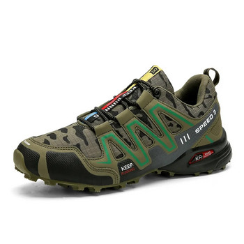 Мъжки туристически обувки Велурени кожени обувки за открито Устойчиви на износване мъже Трекинг Ходене Лов Тактически маратонки