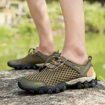 Летните мъжки дишащи мрежести туристически обувки за свободното време на открито са меки, удобни, дишащи, противоплъзгащи и устойчиви на износване