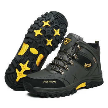 Επώνυμα Winter Men Tactical Boots Αδιάβροχα δερμάτινα πάνινα παπούτσια Ζεστά ανδρικά παπούτσια Μπότες χιονιού Work Outdoor Man Μπότες πεζοπορίας συν μέγεθος 47