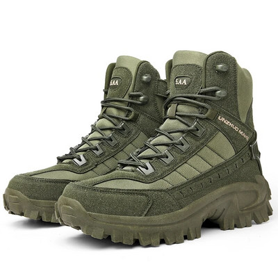 Military Man Tactical Boots Αντιολισθητικά Μποτάκια Στρατού Ανδρικά Μποτάκια με Πλαϊνό Φερμουάρ Μεγάλο Μέγεθος Παπούτσια Ασφαλείας Εργασίας Μπότες μοτοσυκλέτας