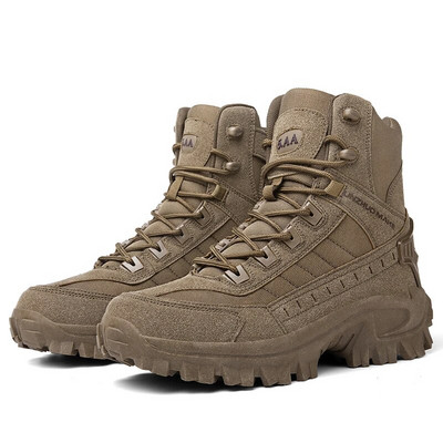 Military Man Tactical Boots Αντιολισθητικά Μποτάκια Στρατού Ανδρικά Μποτάκια με Πλαϊνό Φερμουάρ Μεγάλο Μέγεθος Παπούτσια Ασφαλείας Εργασίας Μπότες μοτοσυκλέτας