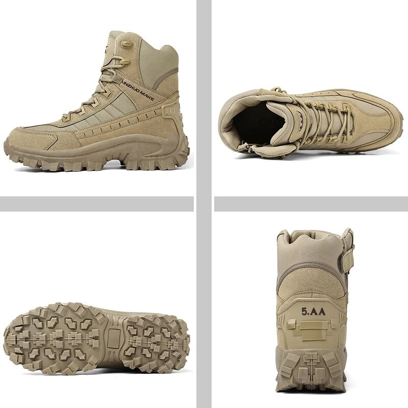 Military Man Tactical Boots Αντιολισθητικά Μποτάκια Στρατού Ανδρικά Μποτάκια με Πλαϊνό Φερμουάρ Μεγάλο Μέγεθος Παπούτσια Ασφαλείας Εργασίας Μπότες μοτοσυκλέτας