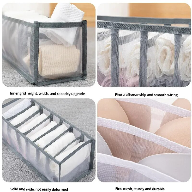 1gab Melns 6 Režģis Apakšveļa Uzglabāšanas Kaste Sieviešu Zeķes Skapis Atvilktne Stils Krūšturis Biksītes Sabiezināts Nodalījums Uzglabāšanas Kaste Tīkla Režģis