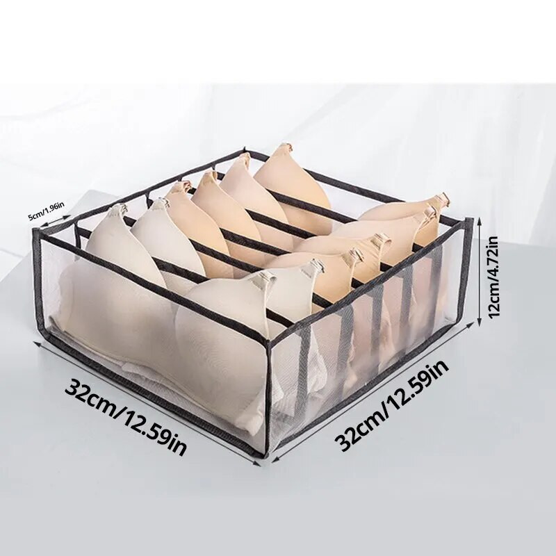 1gab Melns 6 Režģis Apakšveļa Uzglabāšanas Kaste Sieviešu Zeķes Skapis Atvilktne Stils Krūšturis Biksītes Sabiezināts Nodalījums Uzglabāšanas Kaste Tīkla Režģis