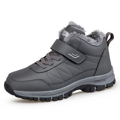 Cizme unisex de zăpadă 2022, iarnă, femei, bărbați, piele de pluș, pantofi caldi, impermeabili, pantofi de vânătoare, cizme de drumeție în aer liber, pantofi pentru bărbați