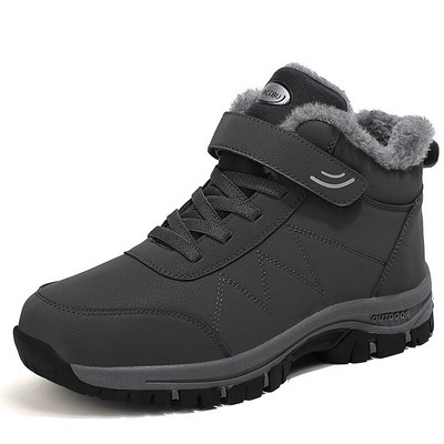 Cizme unisex de zăpadă 2022, iarnă, femei, bărbați, piele de pluș, pantofi caldi, impermeabili, pantofi de vânătoare, cizme de drumeție în aer liber, pantofi pentru bărbați