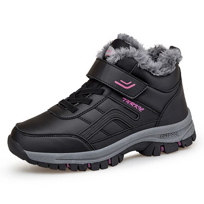 Cizme unisex de zăpadă 2022, iarnă, femei, bărbați, piele de pluș, pantofi caldi, impermeabili, pantofi de vânătoare, cizme de drumeție în aer liber, pantofi pentru bărbați