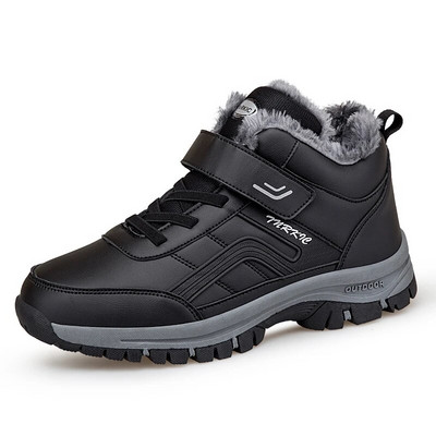 Cizme unisex de zăpadă 2022, iarnă, femei, bărbați, piele de pluș, pantofi caldi, impermeabili, pantofi de vânătoare, cizme de drumeție în aer liber, pantofi pentru bărbați