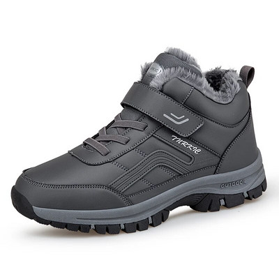 Cizme unisex de zăpadă 2022, iarnă, femei, bărbați, piele de pluș, pantofi caldi, impermeabili, pantofi de vânătoare, cizme de drumeție în aer liber, pantofi pentru bărbați