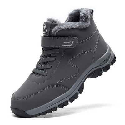 Cizme unisex de zăpadă 2022, iarnă, femei, bărbați, piele de pluș, pantofi caldi, impermeabili, pantofi de vânătoare, cizme de drumeție în aer liber, pantofi pentru bărbați