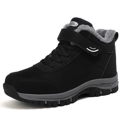 Cizme unisex de zăpadă 2022, iarnă, femei, bărbați, piele de pluș, pantofi caldi, impermeabili, pantofi de vânătoare, cizme de drumeție în aer liber, pantofi pentru bărbați