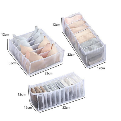 3 τεμ./Σετ Οργανωτής Εσωρούχων Κουτί αποθήκευσης Υπνοδωμάτιο Ντουλάπα Συρτάρι Κάλτσες Organizer Παντελόνι Σουτιέν Πτυσσόμενο διαχωριστικό Κουτιά αποθήκευσης