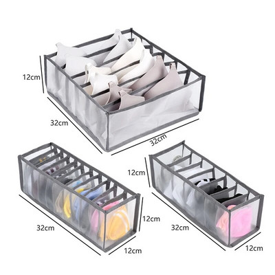 3 τεμ./Σετ Οργανωτής Εσωρούχων Κουτί αποθήκευσης Υπνοδωμάτιο Ντουλάπα Συρτάρι Κάλτσες Organizer Παντελόνι Σουτιέν Πτυσσόμενο διαχωριστικό Κουτιά αποθήκευσης