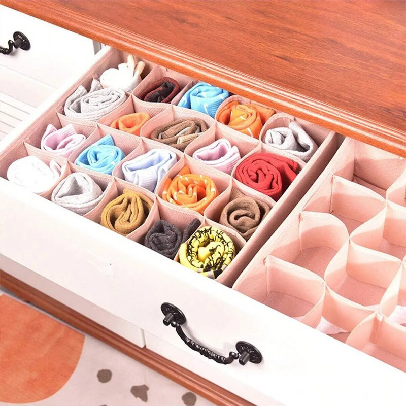 1PC-Εσώρουχα Organizer Ντουλάπι Συρτάρι Διαχωριστικό Κουτί Organizer Κάλτσες Σουτιέν Ζώνη Εσωρούχων Κουτί αποθήκευσης Ντουλάπα Ρούχα Όργανο αποθήκευσης