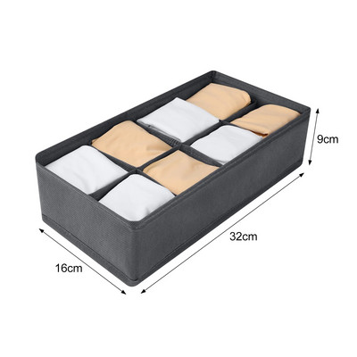 Σουτιέν Εσωρούχων Κουτί αποθήκευσης Πλενόμενο υφασμάτινο διαχωριστικό Κουτί αποθήκευσης Κασκόλ Κάλτσες Συρτάρι Αποθήκευση Ντουλάπα Πτυσσόμενη οργάνωση αποθήκευσης