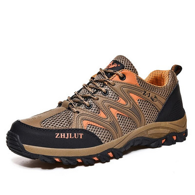 2023 Hiking Shoes Men Women Mesh Sneakers Breathable Lace Up Casual Fashion Female Black Mountain Shoes Boy Autumn Summer Brown