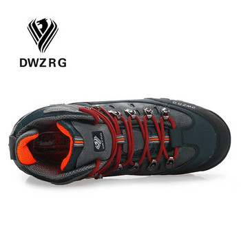 DWZRG Мъжки туристически обувки Водоустойчиви кожени обувки Обувки за катерене и риболов Нови популярни обувки за открито Мъжки високи зимни ботуши
