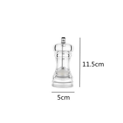Μύλος αλατιού LMETJMA Clear Arcylic Pepper Grinder Mills with Adjustable Coarseness Mills Refillable Refillable Sea Salt Pepper Shakers Mill JT133