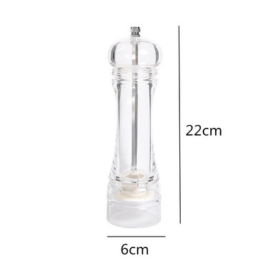 Μύλος αλατιού LMETJMA Clear Arcylic Pepper Grinder Mills with Adjustable Coarseness Mills Refillable Refillable Sea Salt Pepper Shakers Mill JT133
