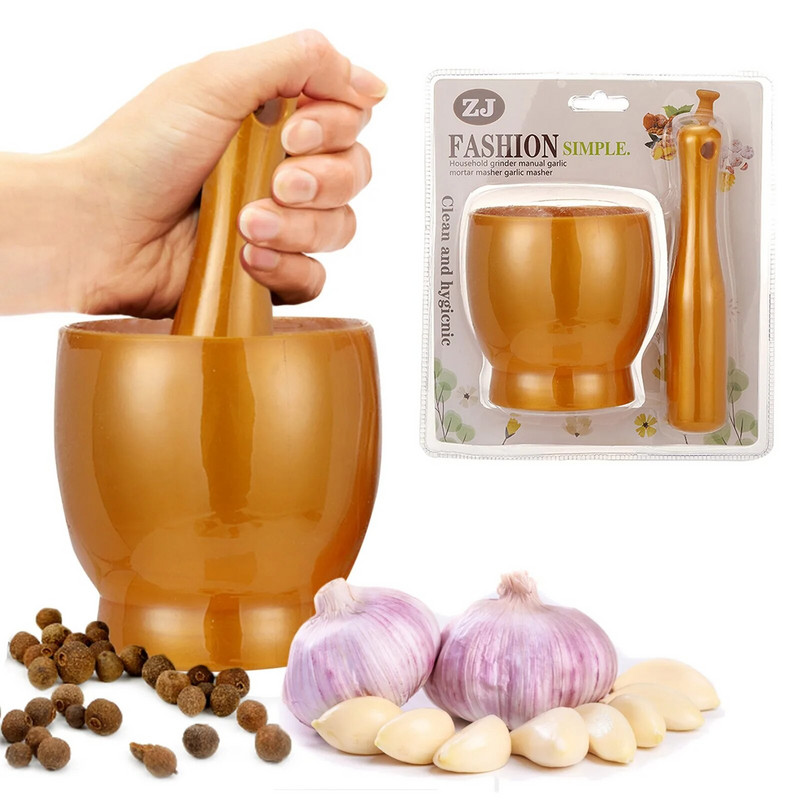 Plastikinis skiedinys ir grūstuvėlis tablečių smulkintuvas Prieskonių malūnėlis Žolelių dubuo Pesto milteliai Rankinis šlifavimo įrankis Virtuvės česnakų tyrės malūnėlis