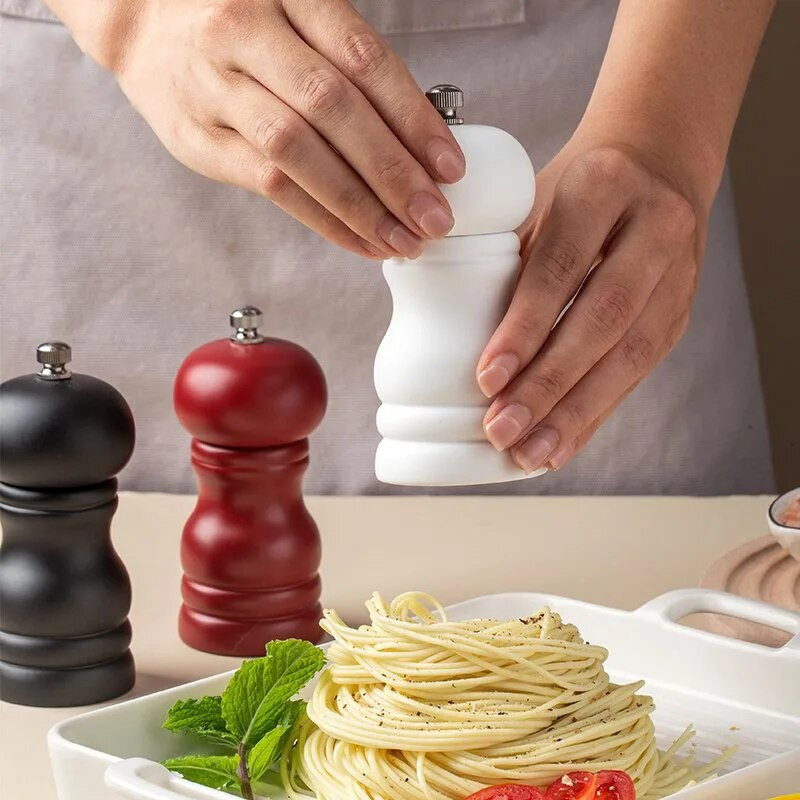 Μύλοι αλατιού και πιπεριού, μύλος πιπεριάς από μασίφ ξύλο με ισχυρό ρυθμιζόμενο κεραμικό μύλο 4" - Εργαλεία κουζίνας της Leeseph