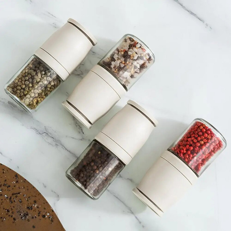 Reguliuojamo storio pipirų malūnėlio buitinis vadovas juodųjų pipirų stiklinis malimo butelis sezamo jūros druskos malimo butelis
