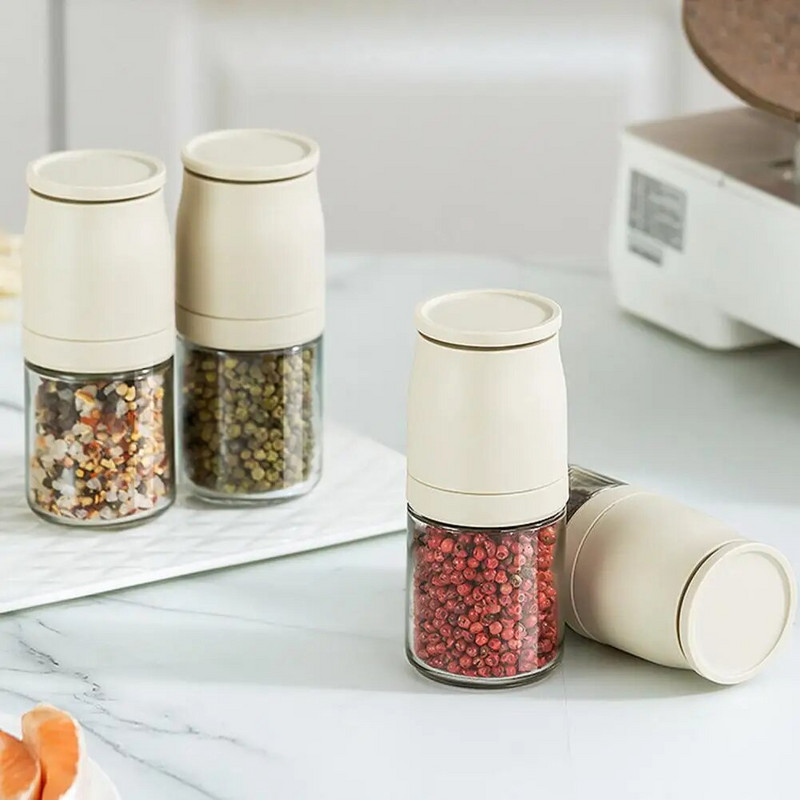 Reguliuojamo storio pipirų malūnėlio buitinis vadovas juodųjų pipirų stiklinis malimo butelis sezamo jūros druskos malimo butelis