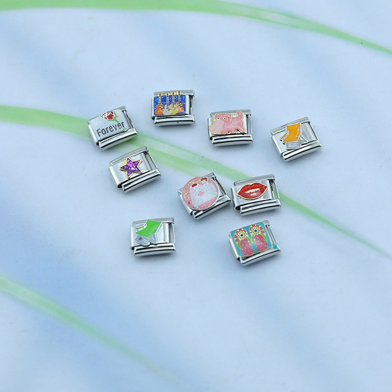 Hapiship 2023 New Fashion Cat Star Παντόφλες κιθάρας Charm Italian Links Fit 9mm βραχιόλι από ανοξείδωτο ατσάλι DJ644-B