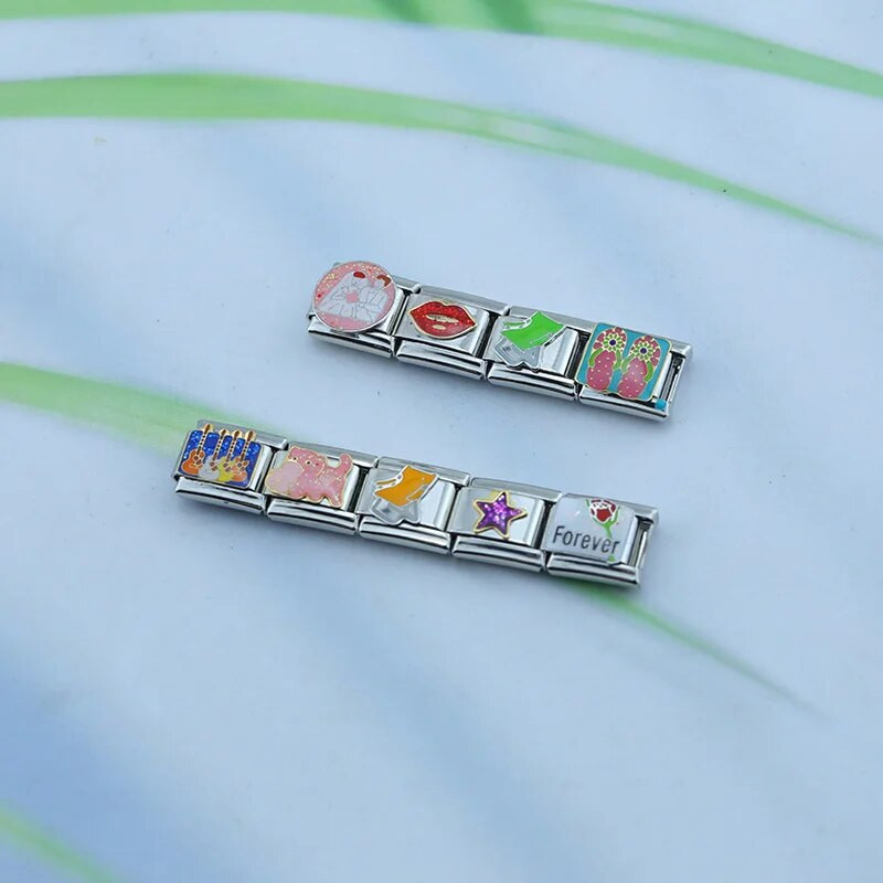 Hapiship 2023 New Fashion Cat Star Παντόφλες κιθάρας Charm Italian Links Fit 9mm βραχιόλι από ανοξείδωτο ατσάλι DJ644-B