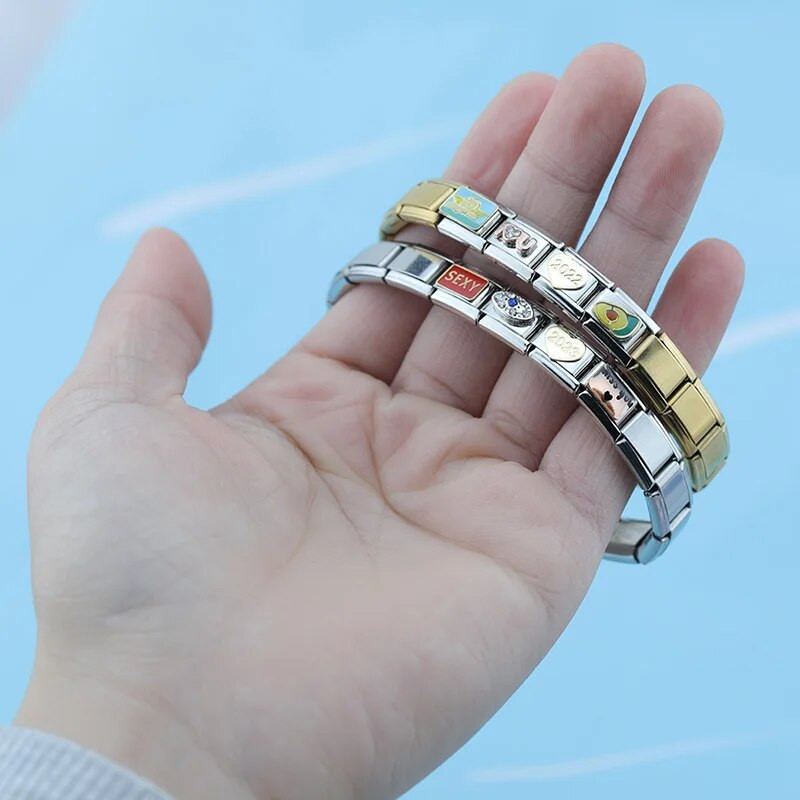 Hapiship Fashion 2022 2023 Sexy Eye Angel Miss You Italian Links Charm Fit 9mm Apyrankės Nerūdijančio plieno Papuošalai pasidaryk pats DJ601