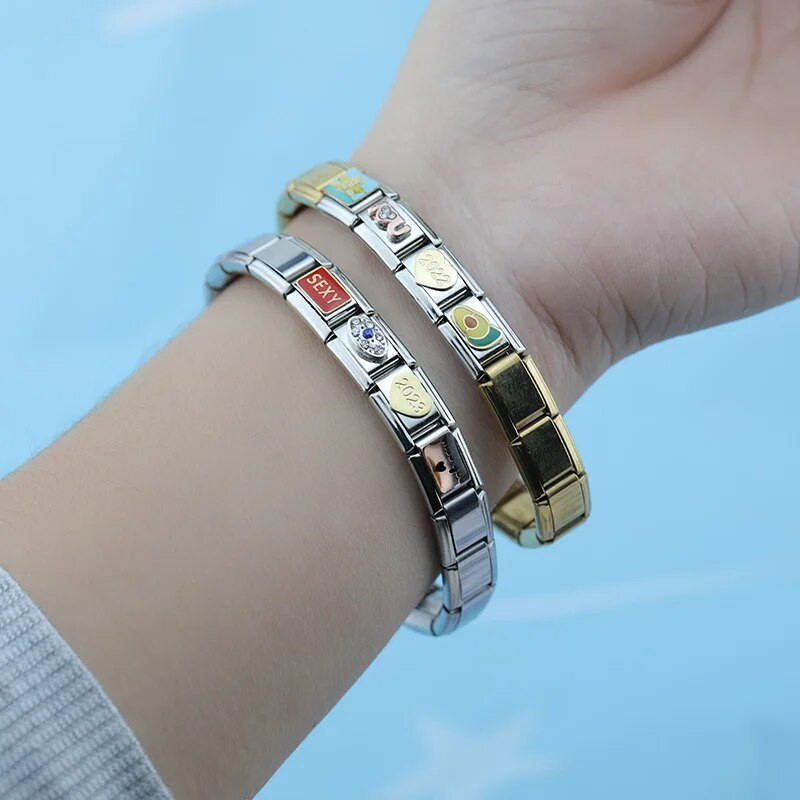 Hapiship Fashion 2022 2023 Sexy Eye Angel Miss You Italian Links Charm Fit 9mm Apyrankės Nerūdijančio plieno Papuošalai pasidaryk pats DJ601